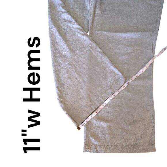 Angel Kiss Light Grey Pull On Wide Leg Linen Blend Palazzo Pants Size XL - Picture 7 of 15